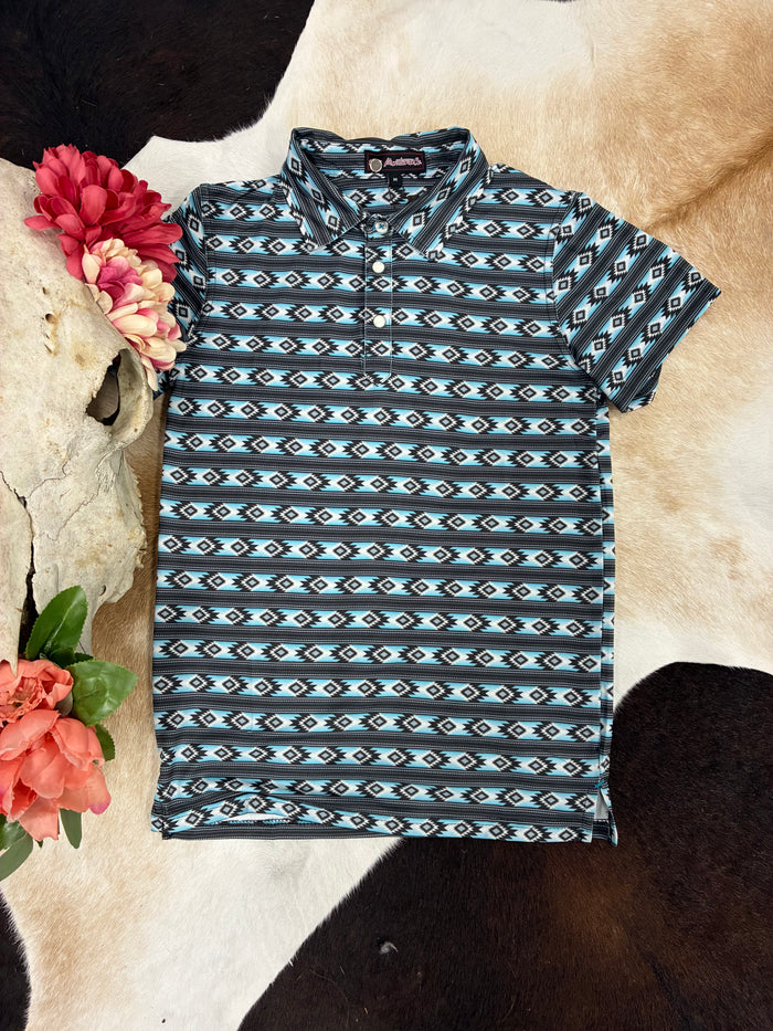 Men’s Teal Mesa Button Tee