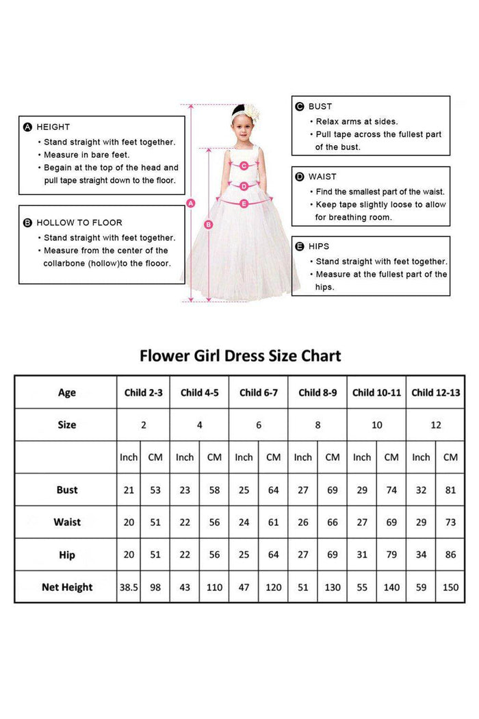 A-Line Floor Length Tulle Flower Girl Dress CF0334 - COCOMELODY