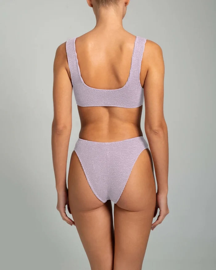 Bikini Stefania Frangista August Athletic Bikini Seersucker Metallic Lilac Apoella