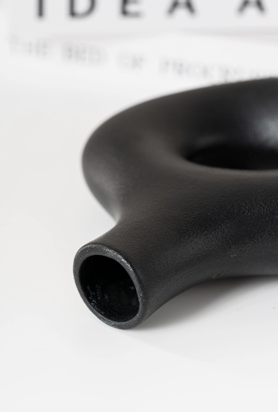 Black Nordic Donut Vase