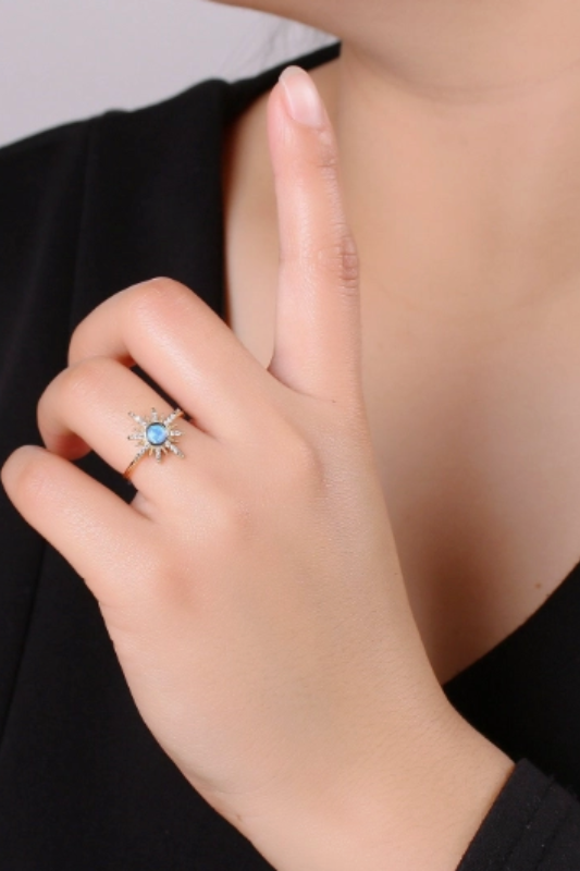 Blue Opal Sun Ring