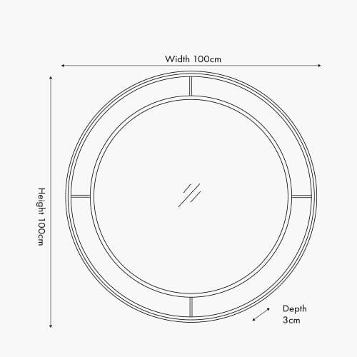 Bronx Large Antique Bronze Round Wall Mirror Accessories
