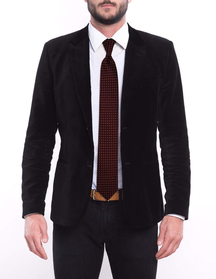 Burgundy Gold and Navy Geometric Pre-tied Tie, Tie, GoTie