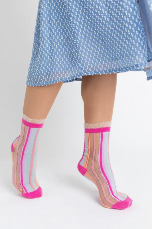 Candy Stripe Sheer Socks