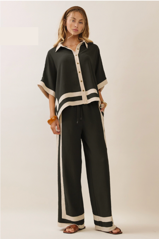 Carisa Contrast Pant - Black