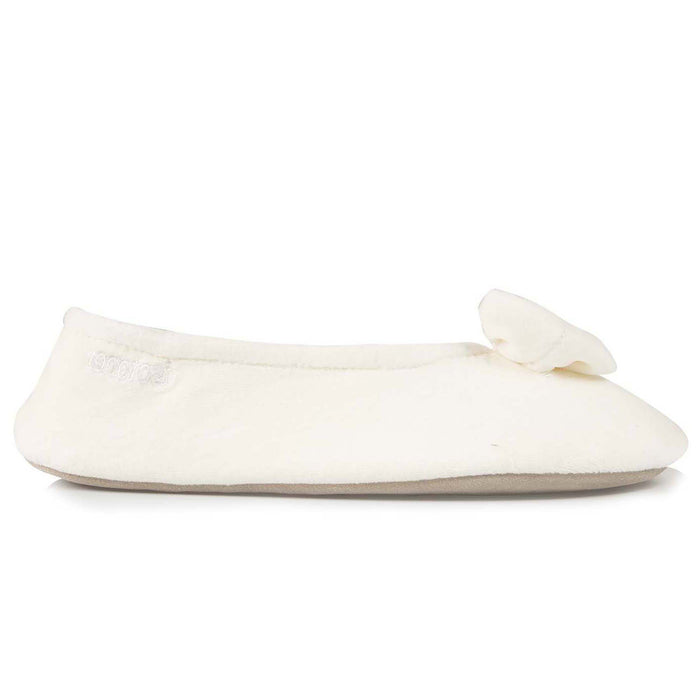 Chaussons ballerines Femme strass Ivoire