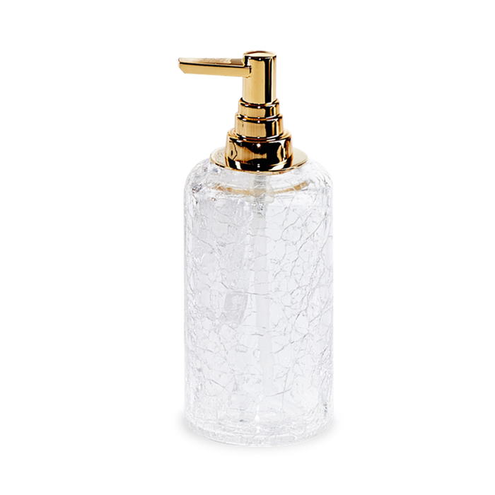 The Cracked Accessories collection features delicate cracked glass with polished gold details.