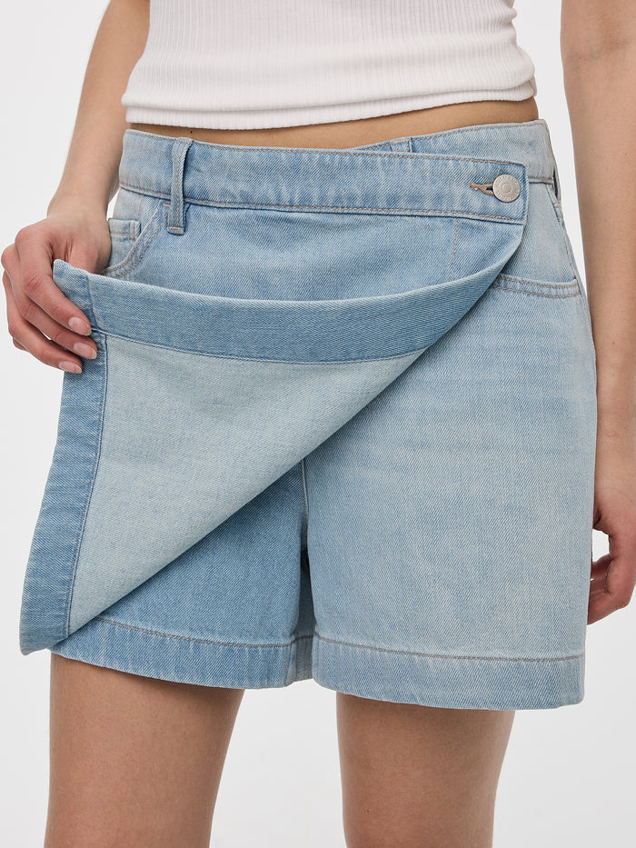 Denim Wrap Skort