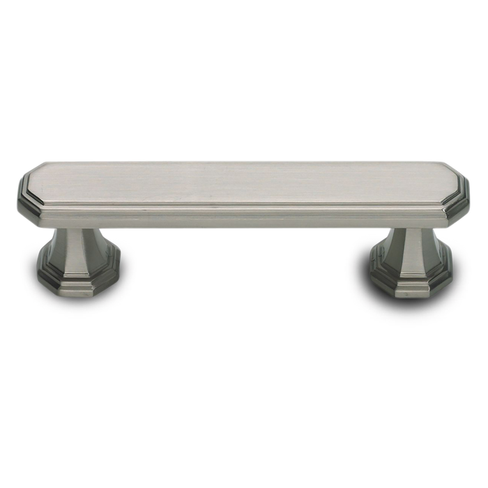 A sophisticated contemporary pull with ridged edges.