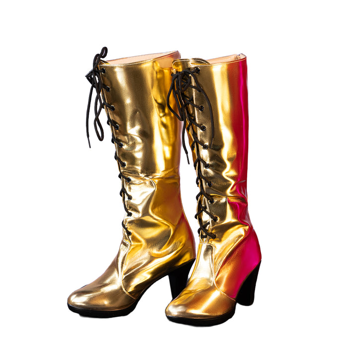 DokiDoki VSINGER Cosplay Megurine Luka Shoes Gold Boots