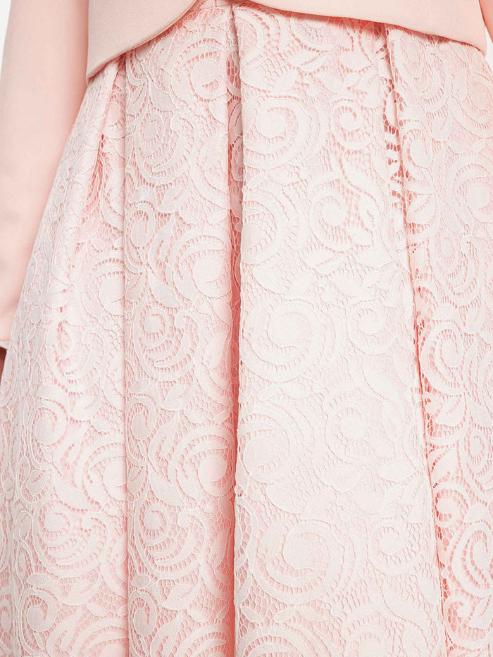 DRESS & Fleur Girls Lace Dress with Bolero in Pink