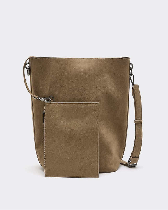 Faux Suede Bucket Bag
