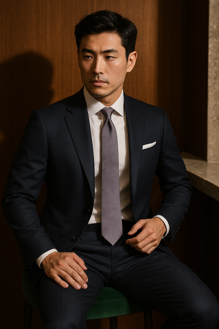 AI generated marketing image for Gray Skies Traditional Tie