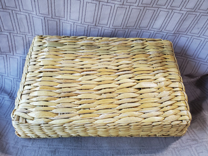 Hand Woven Grass Double Handle Basket