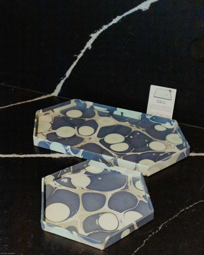 Tabletop Decor Hexagon Tray Mint Blue -