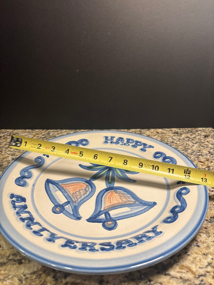 Large Hadley Pottery Happy Anniversary Platter