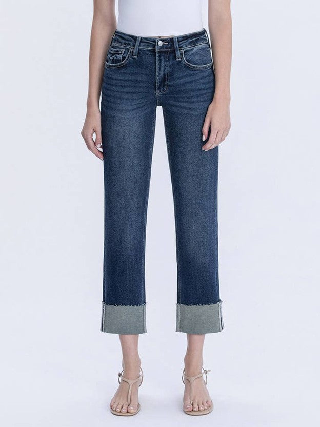 Lovervet Cuffed Straight Crop Jeans
