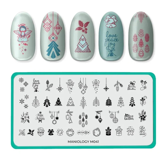 Maniology Stamping Plate | Holiday Trim m041