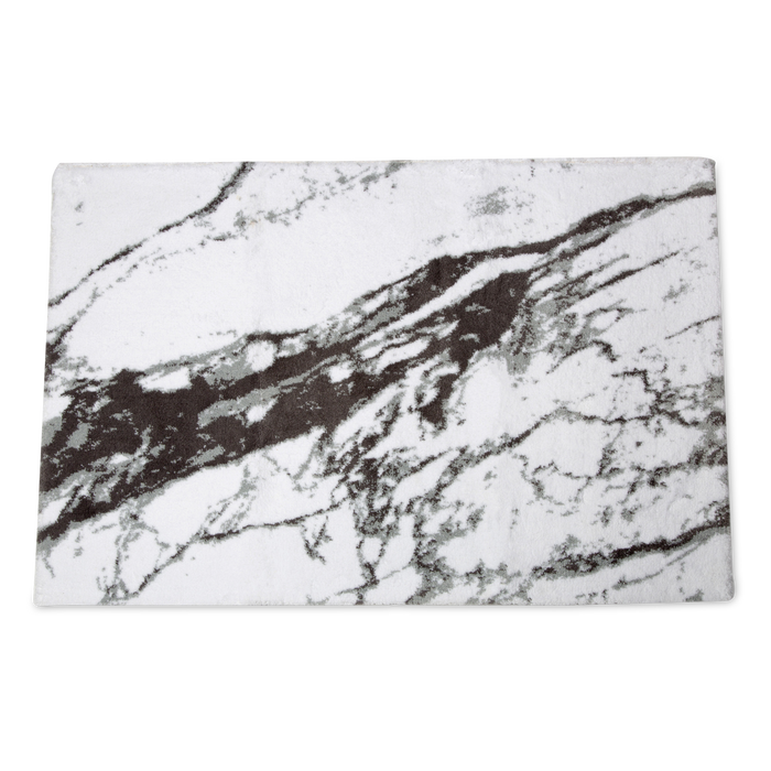 This 100% cotton bath rug has a marble motif design for a little bit of extra texture and comfort underfoot.