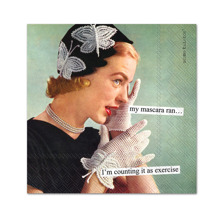 Mascara Ran - Funny Cocktail Napkins by Anne Taintor