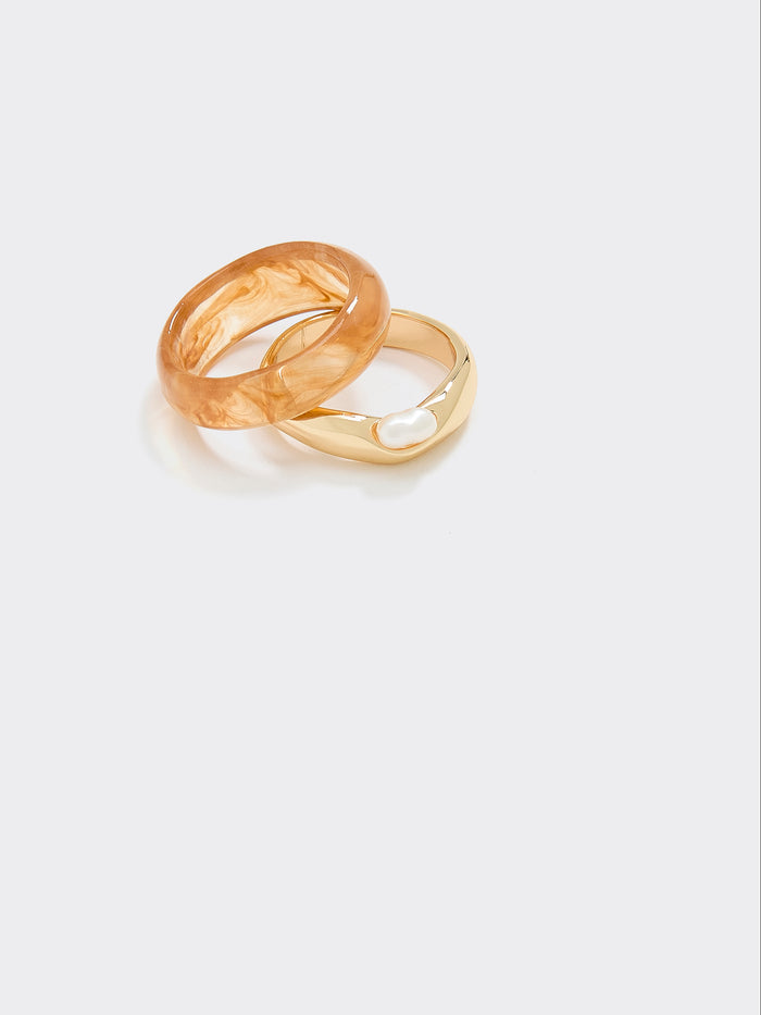 Metal and Resin Rings - Set of 2