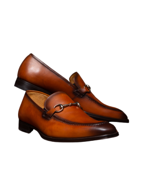 Mezlan Mens Whiskey Bit Loafer Leather Slip On Dress Shoes - The Suit Depot