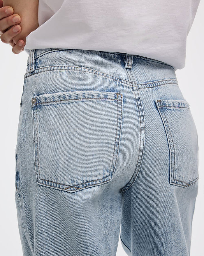 Mid-Rise Ripped Baggy Jean