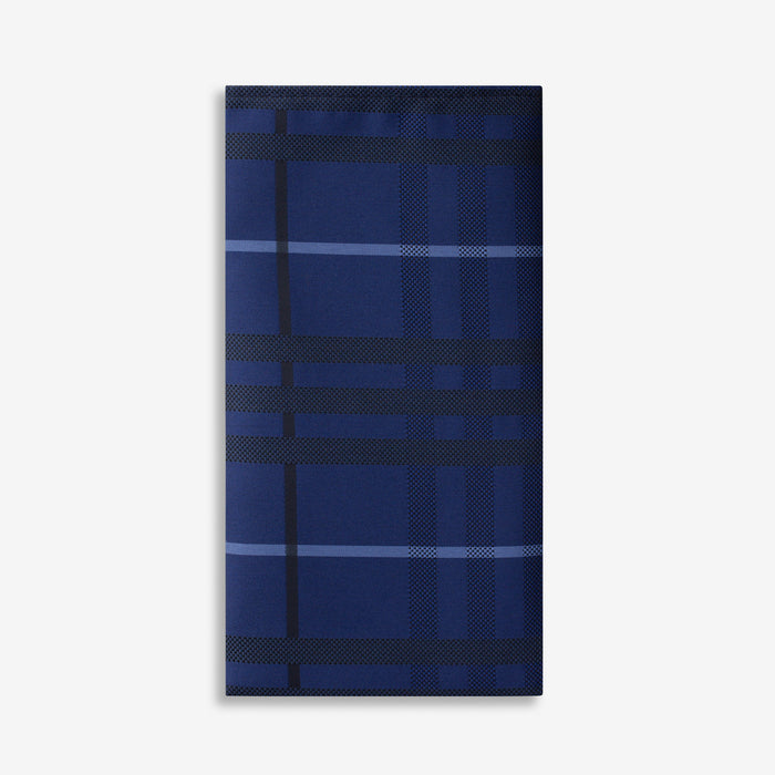 Midnight Blue Plaid Pocket Square