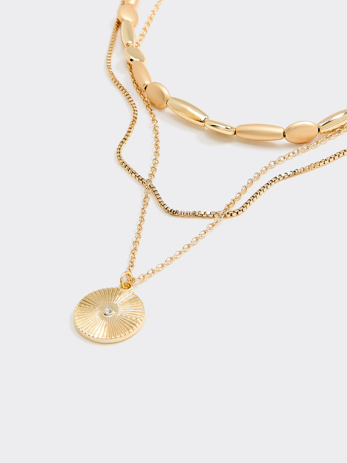 Multilayer Short Necklace with Pendant