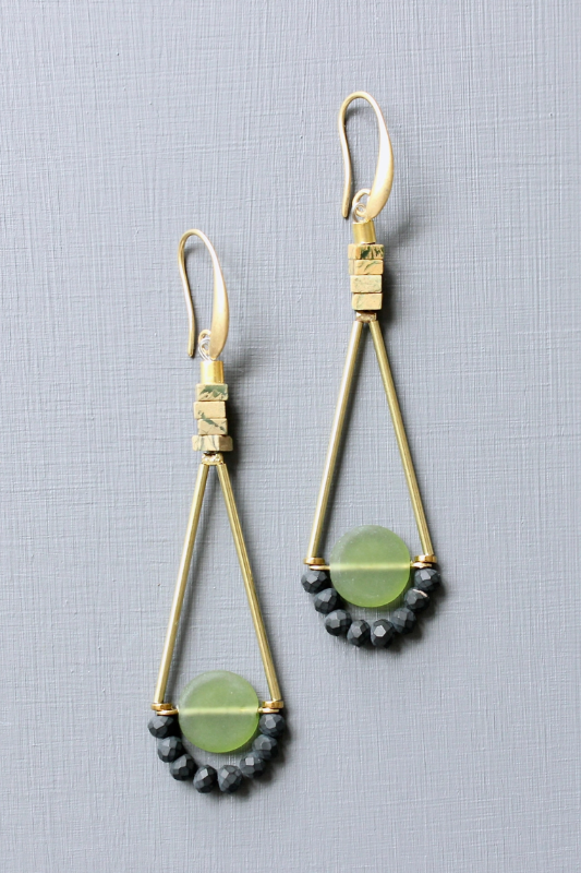 Olivine Glass earrings