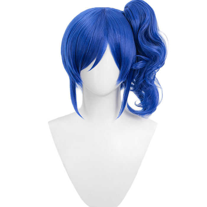 【Ready For Ship】DokiDoki Anime Aikatsu Cosplay Wig Kiriya Aoi Wig Short Curly Blue