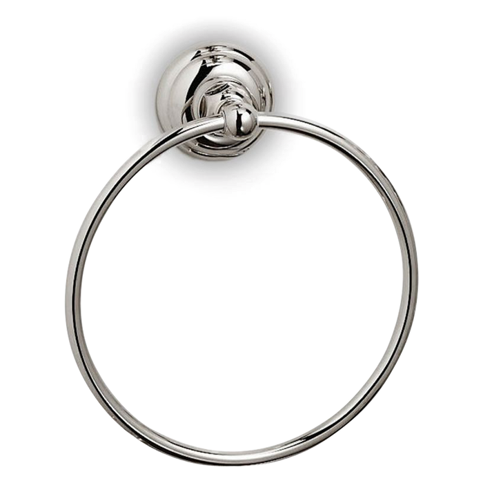 A contemporary, elegant bathroom accessory, the Regal towel ring is sleek and detailed with a ridged base.