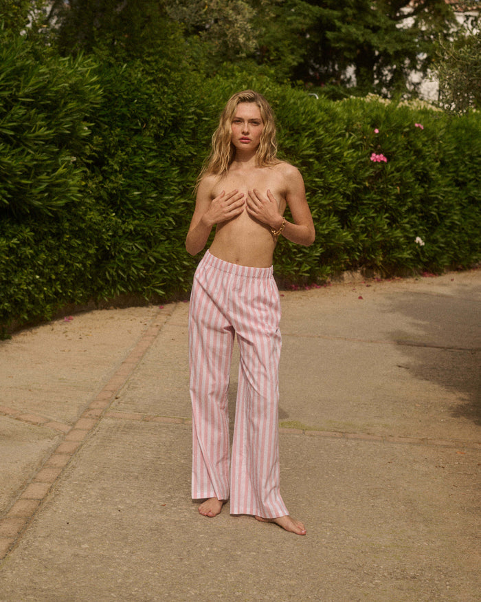 Pants Apoella Rhode Pants Thick Pink/White Stripes Apoella