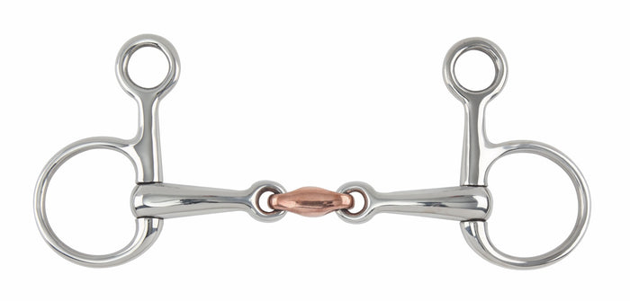 Shires Hanging Cheek Copper Lozenge Snaffle Bit