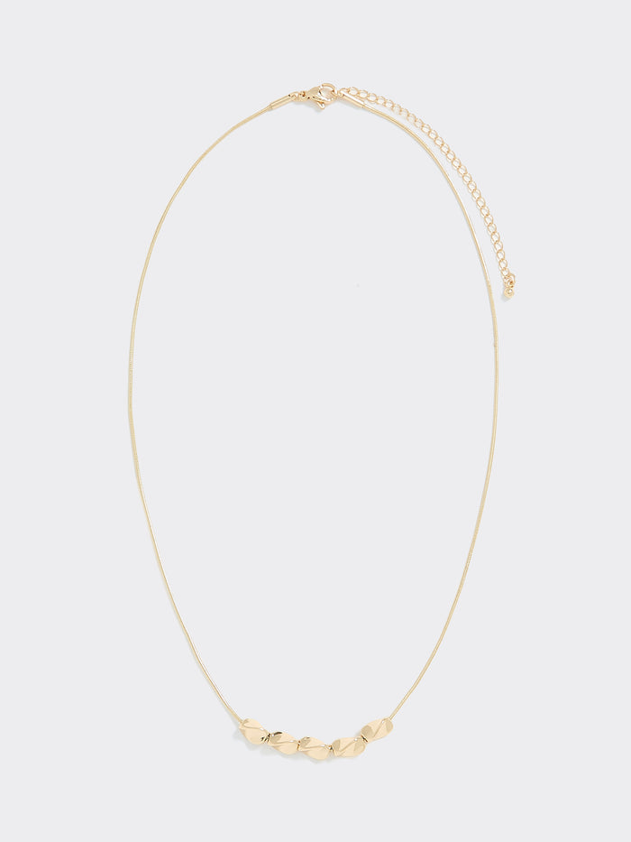 Stainless Steel Short Necklace with Twisted Beads