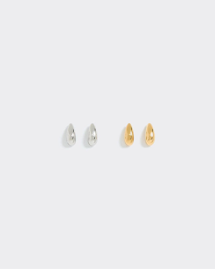 Stainless Steel Teardrop Earrings - 2 Pairs