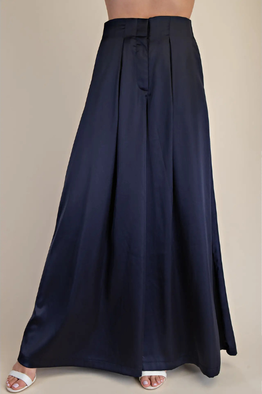 Sylvie Satin Pant- Navy