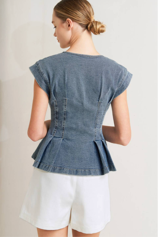 Tisha Denim Top