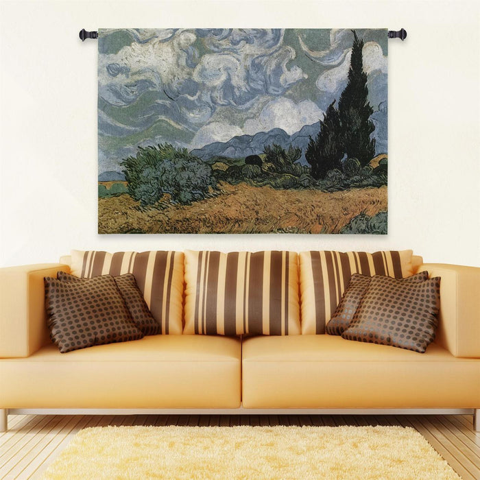 Van Goght© Wheat Fields With Crypress Wall Tapestry -
- 1