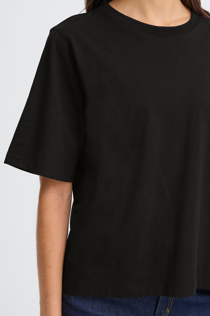 Zashoulder T-shirt zwart