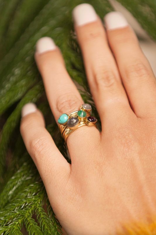 5 Stone Stack Ring