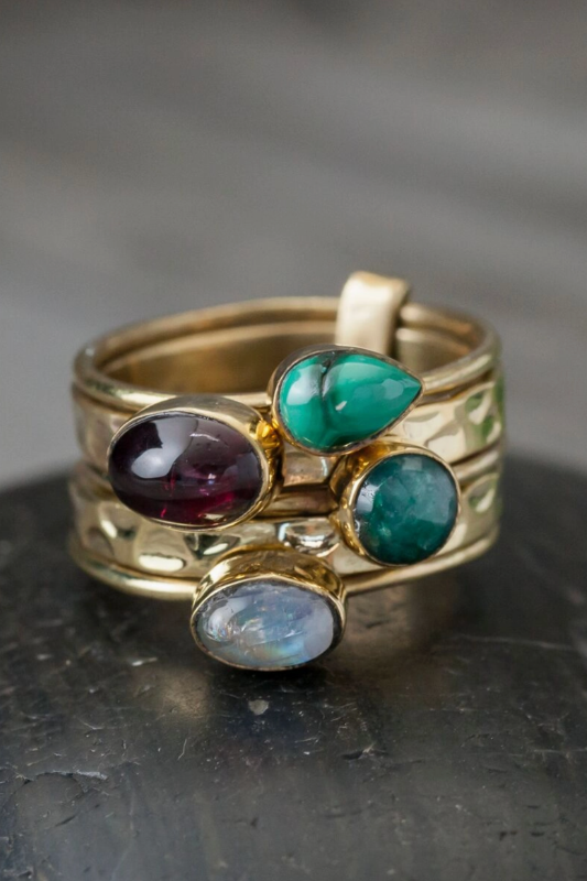 5 Stone Stack Ring