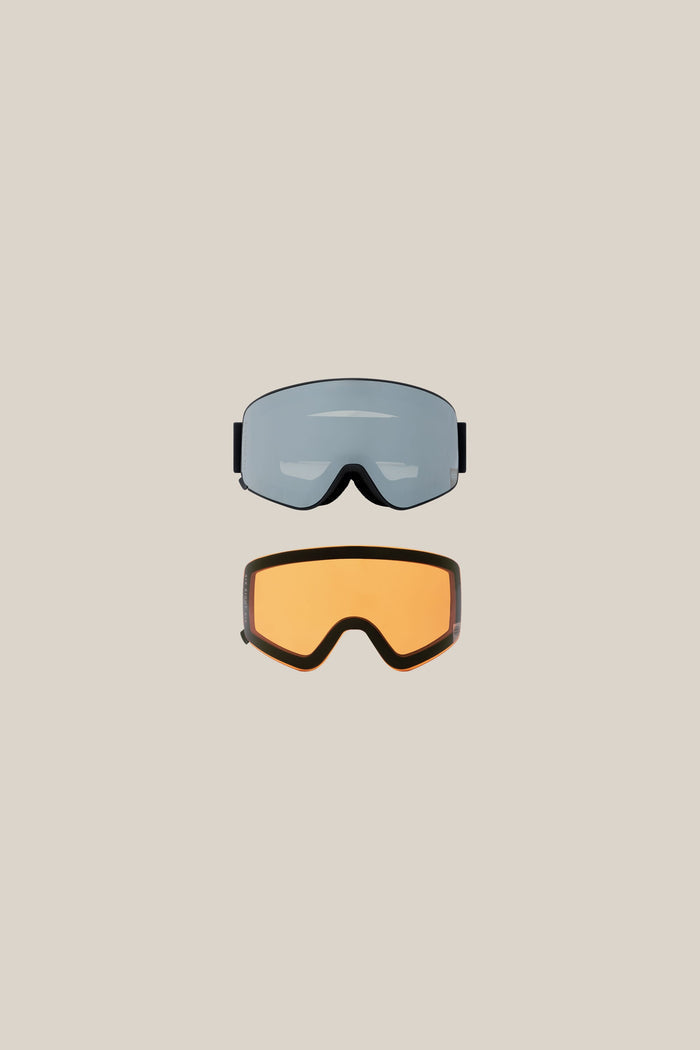 Two 686 SMARTY® Magnetic Goggle - Small pairs, one with a reflective silver lens and one with an orange lens.