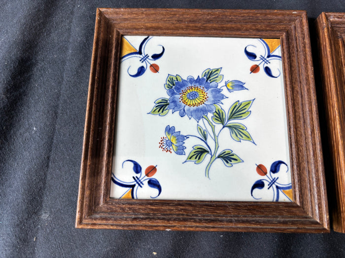 De Porceleyne Fles Wood Framed Delft Tiles (A)