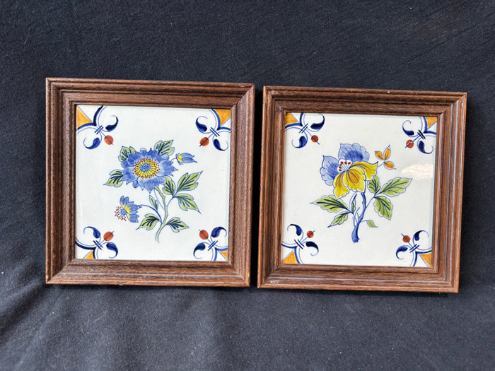 De Porceleyne Fles Wood Framed Delft Tiles (A)