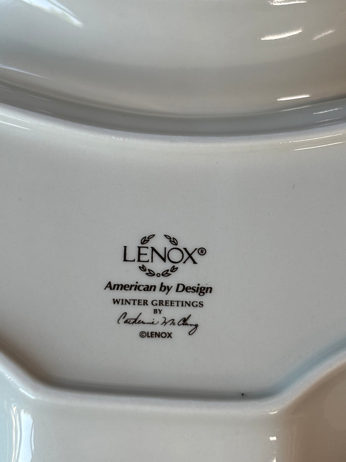 Lenox Winter Greetings Christmas Tree Divided Serving Dish