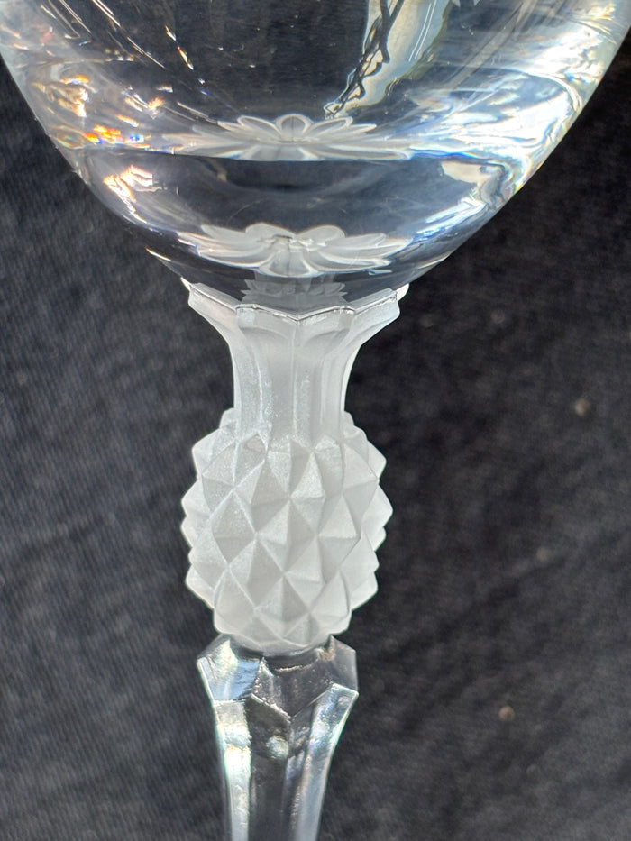 Pair Of Danbury Mint Crystal Hospitality Pineapple Stem Wine Glasses
