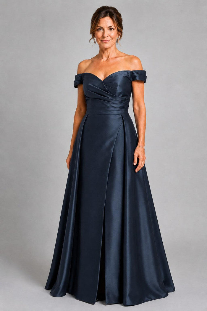 A-Line Floor Length Satin Mother of the Bride Dress CM0467