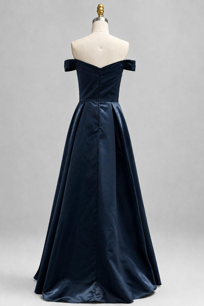 A-Line Floor Length Satin Mother of the Bride Dress CM0467