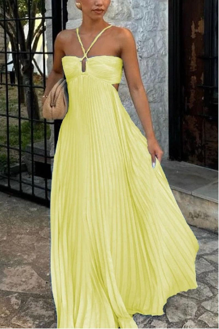 A-Line  Floor Length Silk-Like Wedding Guest Dress 899021324958